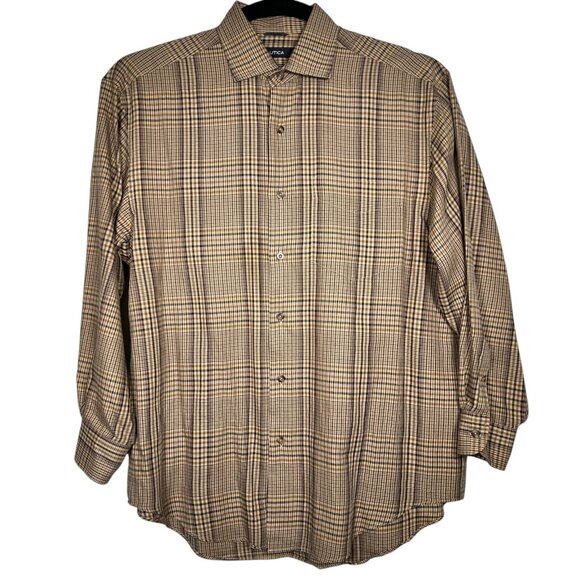 Nautica Mens Multicolor Plaid Casual Fit Classic Look Button Up Shirt Size M - Picture 1 of 9